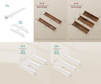 Floating Wall Shelves Display Shelf Ledge With Raised Edges, 2 of 10