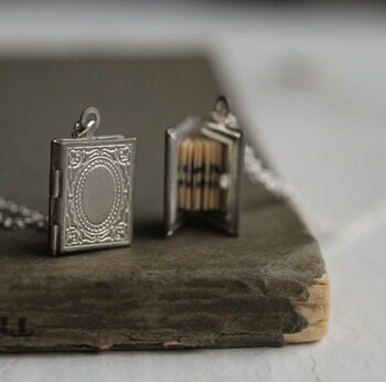 Silver Victorian Book Locket Personalised Gift, 12 of 12
