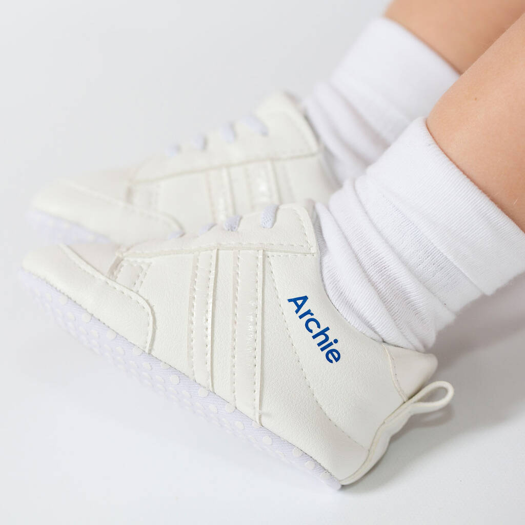 Personalised Baby Shoes Trainers White