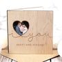 Love You Wooden Engraved Wedding Anniversary Photo Card, thumbnail 1 of 4