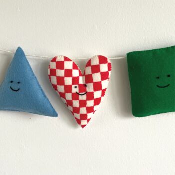 Handmade Shapes Felt Garland For Child's Room, 2 of 5