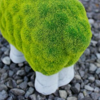 Sheep Garden Ornament Large Moss Stone Grass Effect, 3 of 8