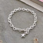 Solid Silver, Rose Or Gold Heart Or Star Charm Bracelet, thumbnail 7 of 8