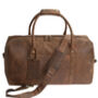 Hunter Leather Travel Duffle Holdall With Personalised Luggage Tag, thumbnail 5 of 9