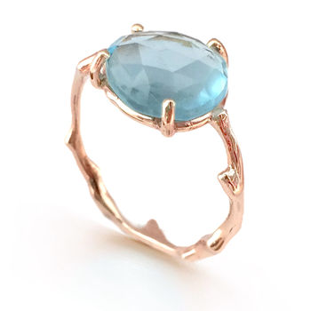 Twig Statement Ring With Rose Cut Blue Topaz, 4 of 7