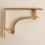 Satin Brass Industrial Style Solid Brass Shelf Brackets, thumbnail 6 of 8