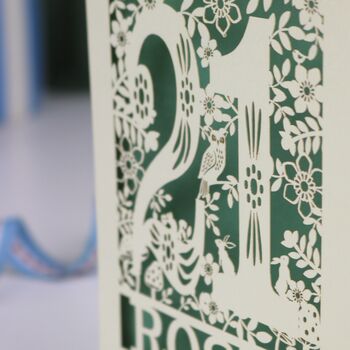 Personalised 21st Birthday Card Papercut Woodland Design, 6 of 8