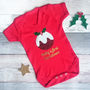 Personalised Pudding 'First Christmas' Babygrow, thumbnail 3 of 3