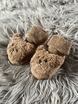 Camel Teddy Bear Baby Socks, 6 of 8