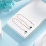 Emerald Green Cz Threader Earrings, thumbnail 2 of 11