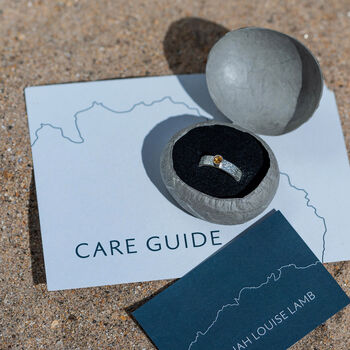 Citrine November Birthstone Ring In Textured Sterling Silver, 10 of 10