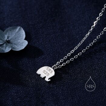 Tiny Baby Elephant Pendant Necklace In Sterling Silver, 7 of 11