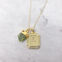 18ct Gold Plated Initial And Birthstone Charm Necklace, thumbnail 3 of 7