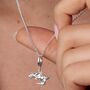 Sterling Silver T Rex Dinosaur Charm Necklace, thumbnail 1 of 5