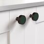 Solid Brass Bronze Cabinet Knobs With Leather Inserts, thumbnail 4 of 8