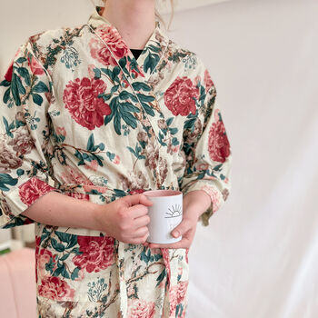 English Rose Pattern Kimono Robe Personalised Gift Box, 5 of 7
