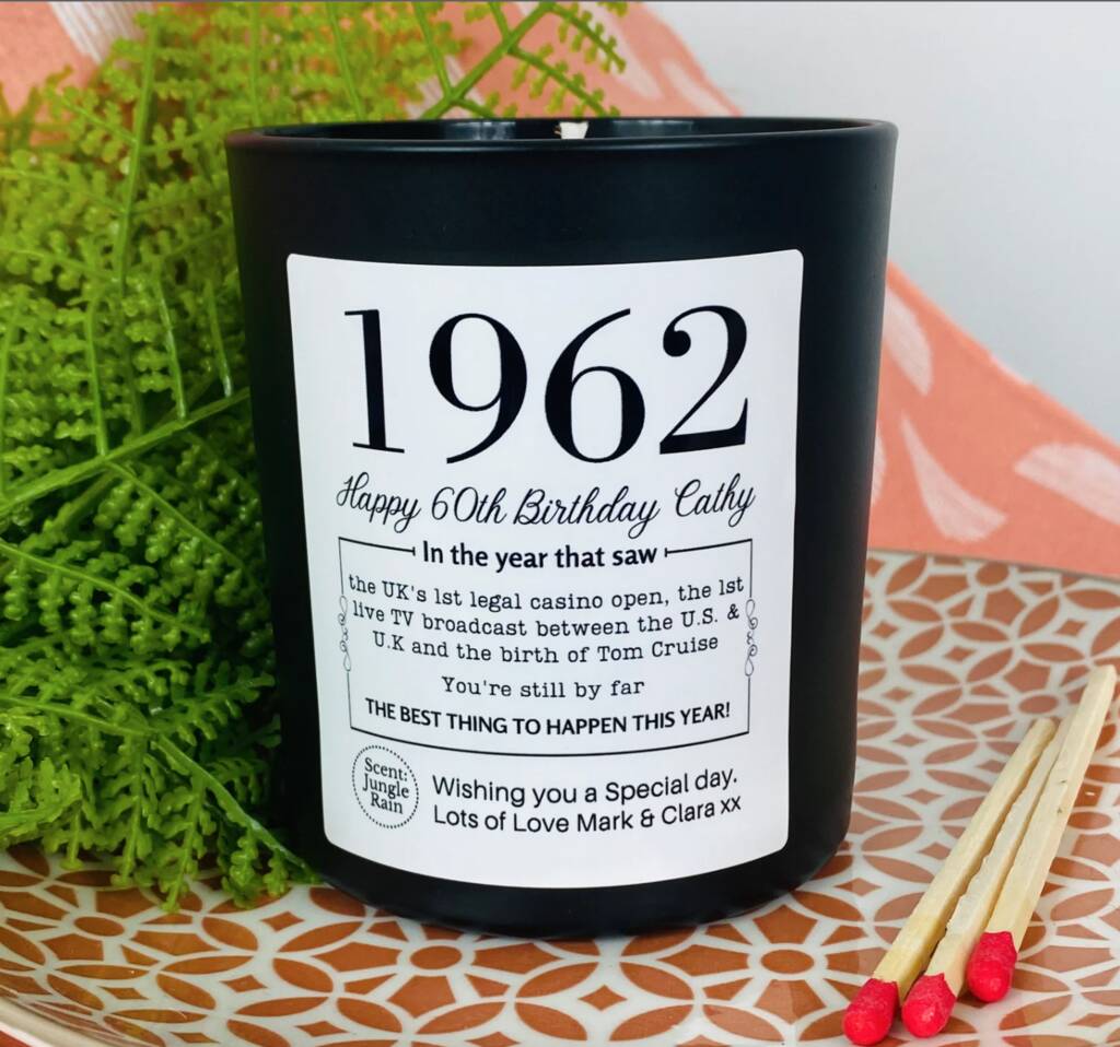 Personalised 60th Birthday Milestone Candle By The Fire Shack