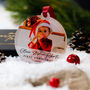 Personalised Baby's First Christmas Photo Bauble 2022, thumbnail 7 of 10