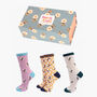 Bees Honeycomb Women's Bamboo Socks Gift Box, thumbnail 1 of 4
