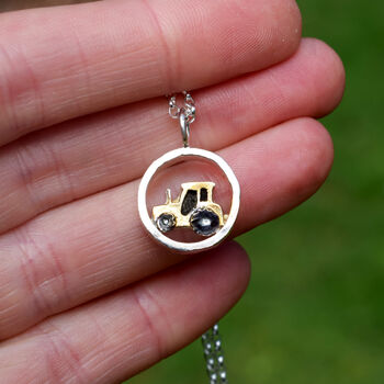 Gold And Silver Tractor Necklace, 2 of 2