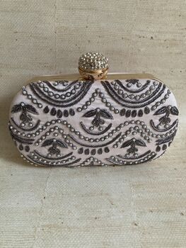 Pale Pink Handcrafted Oval Clutch Bag, 5 of 10