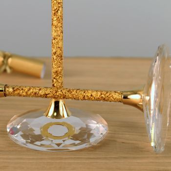 Pair Of 24ct Gold Filled Stem Cocktail Glasses, 2 of 3