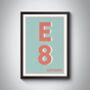 E8 Hackney Dalston London Typography Postcode Print, thumbnail 7 of 11
