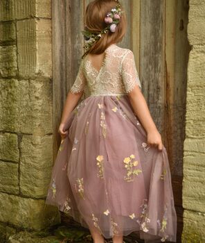 Enchanted Flower Girl Occasion Dress Heather Mauve, 3 of 11