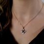 White Enamel Clover Necklace And Earring Set, thumbnail 1 of 7