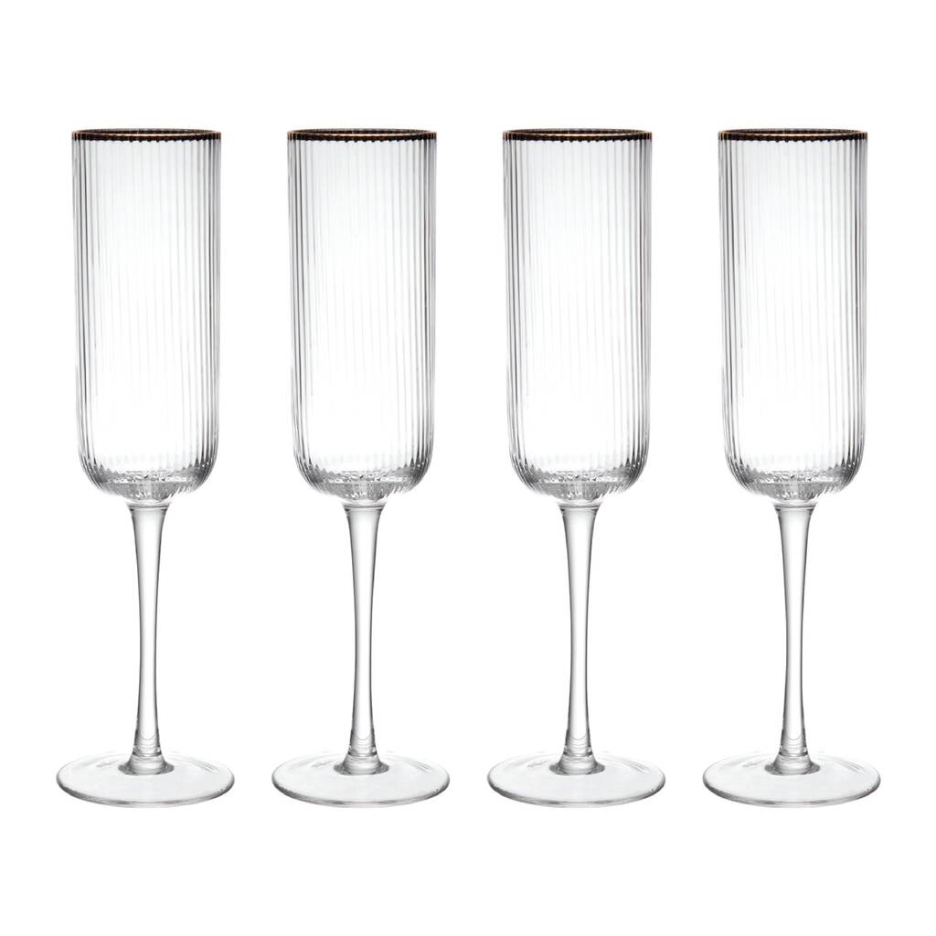 Glass Champagne Flutes (Set of 4) — The Garden Room Cafe' at Shoogie Boogies