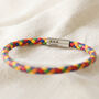 Personalised Slim Rainbow Braided Leather Bracelet, thumbnail 5 of 11