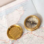 Vintage Replica Brass Pocket Compass With Leather Case, thumbnail 6 of 9