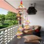 White Round Bell Wind Chime/Wall Hanging Decor, thumbnail 2 of 3
