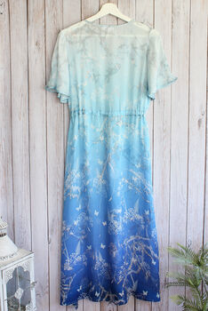 Liana Dress In Blue Ombre Botanical, 8 of 8