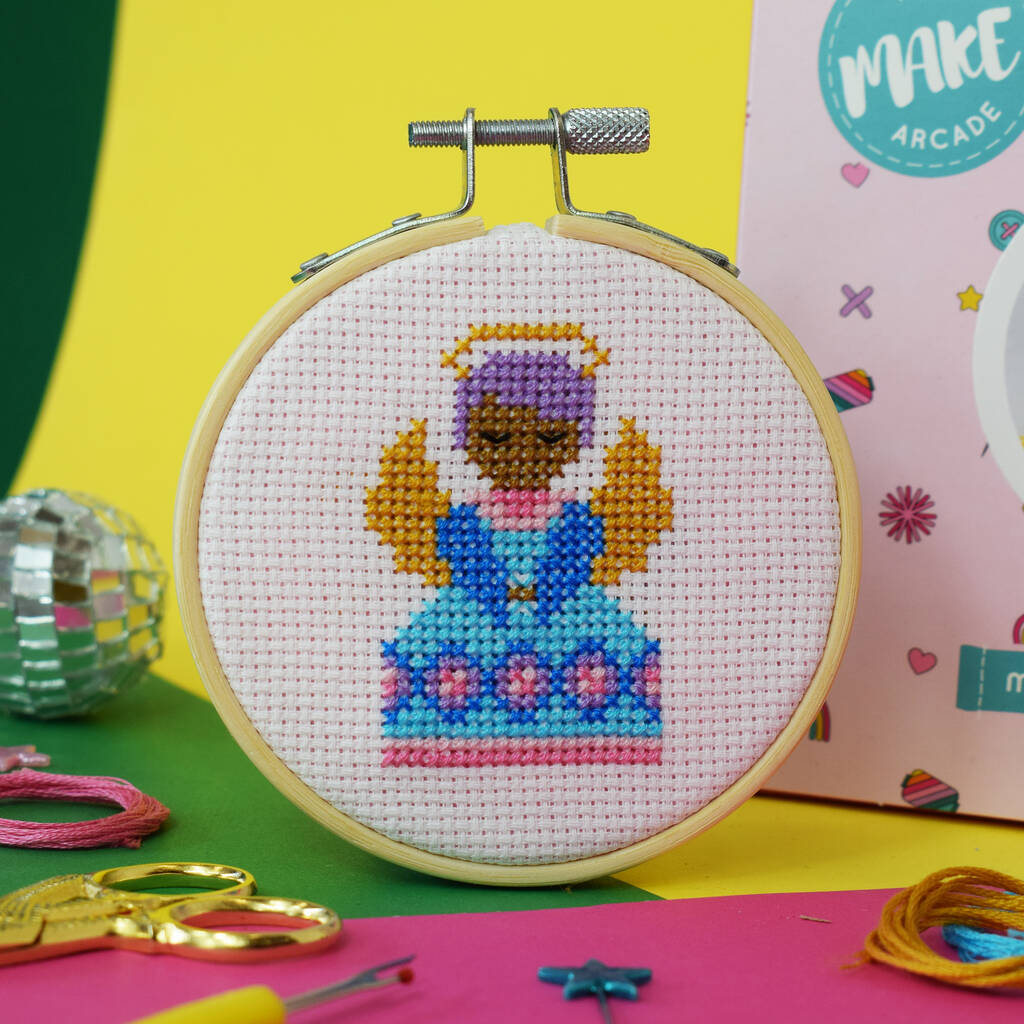 'Festive Angel' Cross Stitch Craft Kit By The Make Arcade