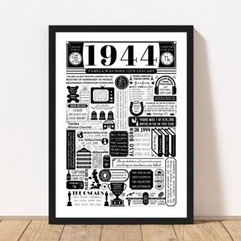 1944 Personalised 80th Birthday Poster, 3 of 7