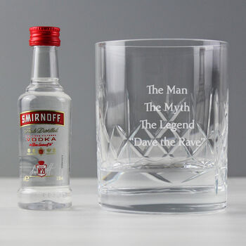 Personalised Cut Crystal Glass And Vodka Gift Set, 3 of 6