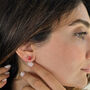 Ruby Moissanite Crystal Sterling Silver Earrings, thumbnail 4 of 5