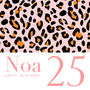 Girlie Leopard Print Happy Birthday Greeting Card, thumbnail 2 of 2