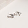 Crystal Encrusted Silver Plated Hoop And Star Earring, thumbnail 2 of 3