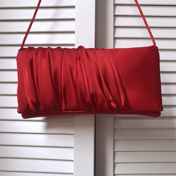Red Satin Clutch Handbag Ella, 5 of 7