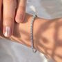 Sterling Silver Aquamarine Gemstone Tennis Bracelet, thumbnail 2 of 5