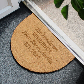 Personalised Text Half Moon Indoor Doormat, 5 of 7