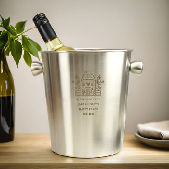Personalised House Stainless Steel Ice Bucket, 3 of 5
