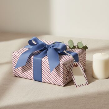 Luxury Striped Gift Wrapping Paper – Blue And Red Design, 4 of 8