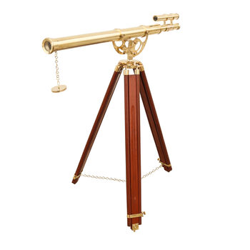 Custom 60 Inch Antique Style Brass Telescope With Tripod, 5 of 6