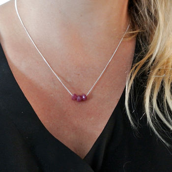 Sterling Silver And Ruby Necklace July Birthstone, 3 of 5