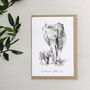 Elephants Hand Painted New Baby Card, thumbnail 1 of 3
