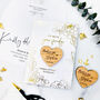 Simple Elegant Gold Foil Save The Date Heart Magnets, thumbnail 4 of 12