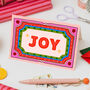 Pack Of Six Retro Joy Christmas Cards, thumbnail 5 of 6